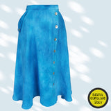 Flared Skirt with Asymmetrical Button Front